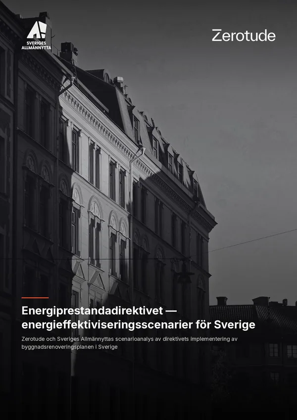 Rapportens omslag, Energiprestandadirektivet: energieffektiviseringsscenarier för Sverige